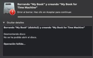 Error al borrar My Book