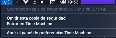 Guardando copia de seguridad con Time Machine